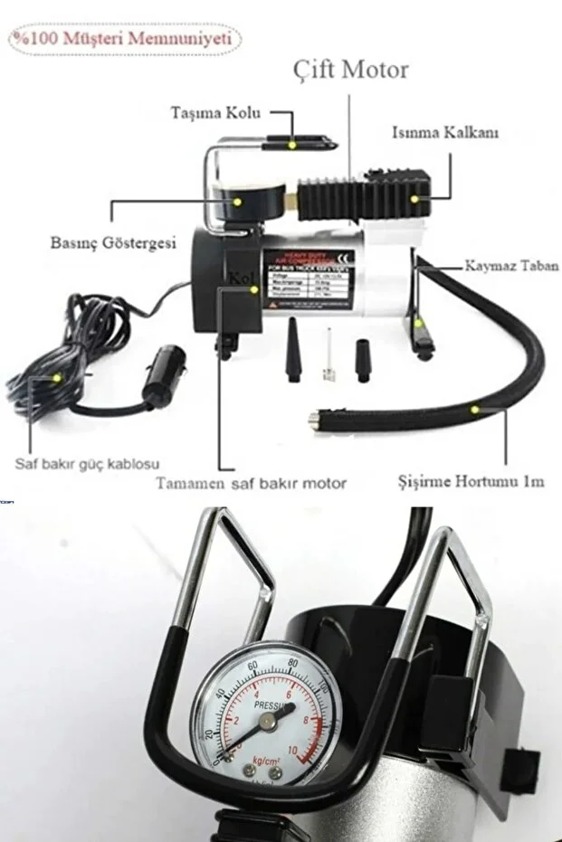 Profesyonel 150Psi Metal Oto Araç Hava Kompresörü 12v Oto Lastik Pompası Araba Bisiklet Profesyonel 150Psi Metal Oto Araç Hava Kompresörü 12v Oto Lastik Pompası Araba Bisiklet